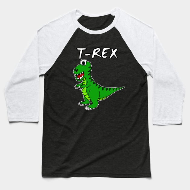 Doodle Tyrannosaurus Rex T-Rex Dinosaur Jurassic Kids Funny Baseball T-Shirt by doodlerob